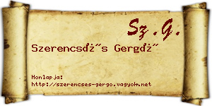Szerencsés Gergő névjegykártya