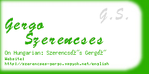 gergo szerencses business card